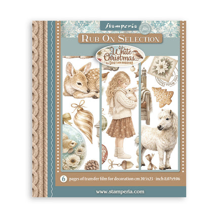 Printed Decorative Rub on selection for Art and Craft cm 20,5x23 - White Christmas
