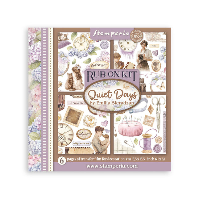 Rub-on kit cm 15.5x15.5 - 6 pages Quiet Days