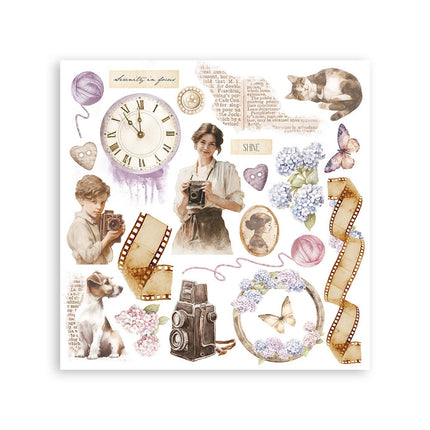 Rub-on kit cm 15.5x15.5 - 6 pages Quiet Days