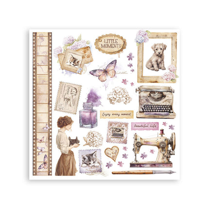 Rub-on kit cm 15.5x15.5 - 6 pages Quiet Days