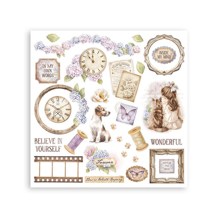Rub-on kit cm 15.5x15.5 - 6 pages Quiet Days