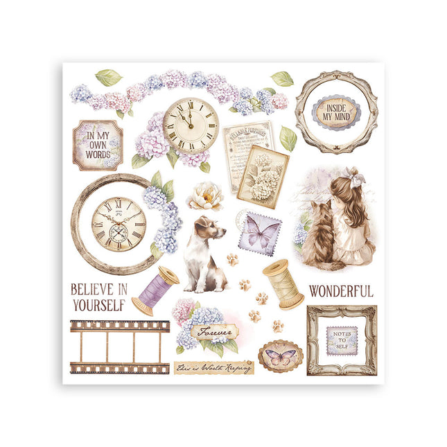 Rub-on kit cm 15.5x15.5 - 6 pages Quiet Days