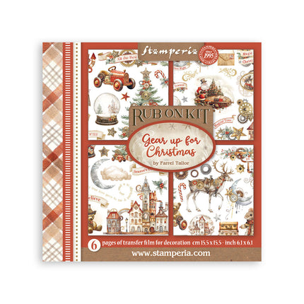 Assortment Rub-on cm 15.5x15.5 - 6 subjects Gear up for Christmas