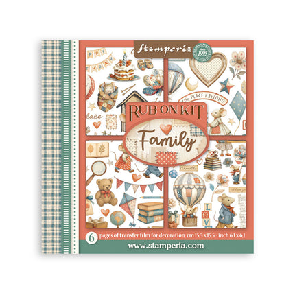 Rub-on kit 15.5x15.5 cm - 6 pages Family