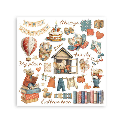 Rub-on kit 15.5x15.5 cm - 6 pages Family