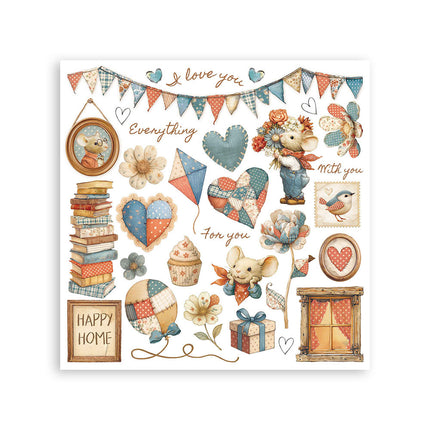 Rub-on kit 15.5x15.5 cm - 6 pages Family