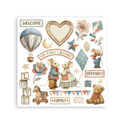 Rub-on kit 15.5x15.5 cm - 6 pages Family