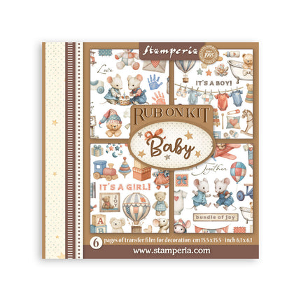 Rub-on kit 15.5x15.5 cm - 6 pages Baby