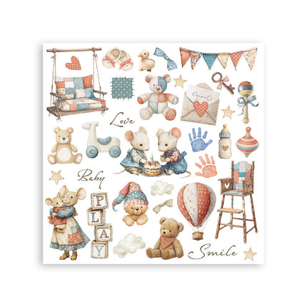 Rub-on kit 15.5x15.5 cm - 6 pages Baby