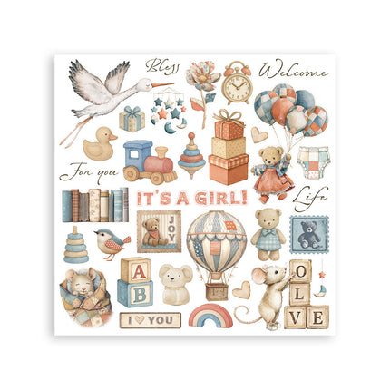 Rub-on kit 15.5x15.5 cm - 6 pages Baby
