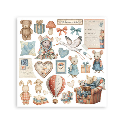 Rub-on kit 15.5x15.5 cm - 6 pages Baby