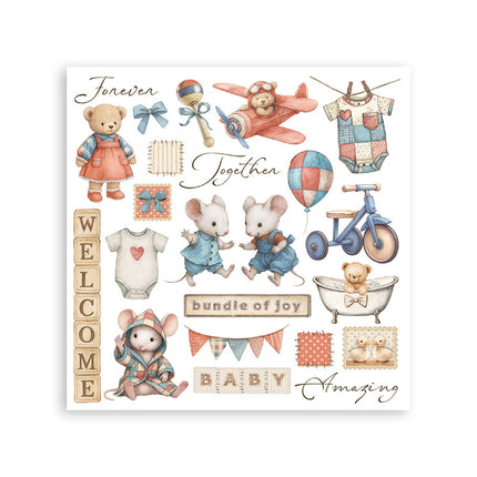 Rub-on kit 15.5x15.5 cm - 6 pages Baby