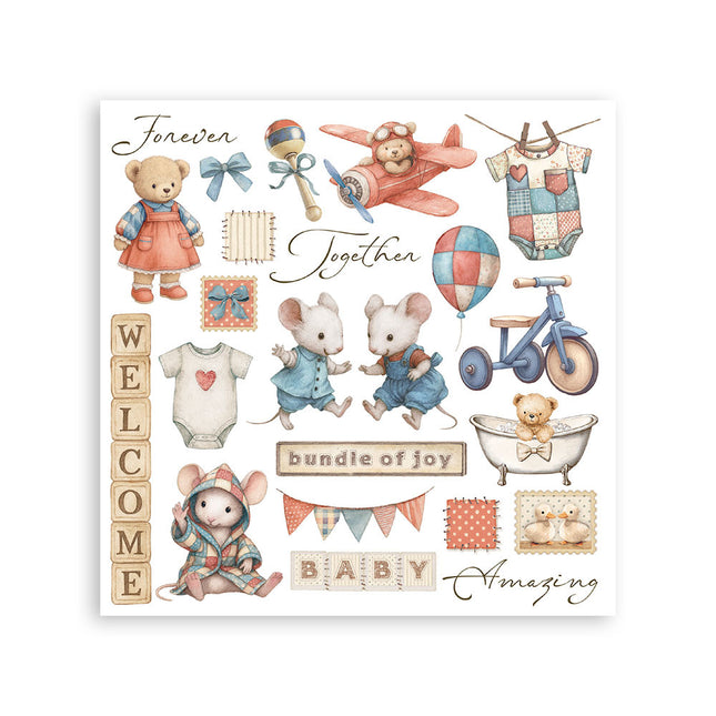 Rub-on kit 15.5x15.5 cm - 6 pages Baby