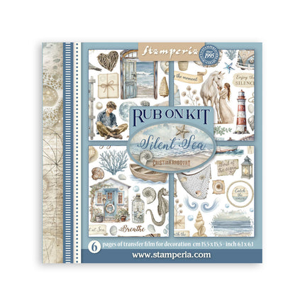 Rub-on kit cm 15.5x15.5 - 6 pages Silent Sea
