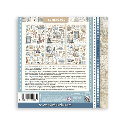Rub-on kit cm 15.5x15.5 - 6 pages Silent Sea