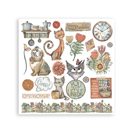 Rub-on kit 15.5x15.5 cm - 6 pages Furry Friends