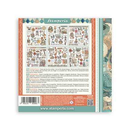 Rub-on kit 15.5x15.5 cm - 6 pages Furry Friends