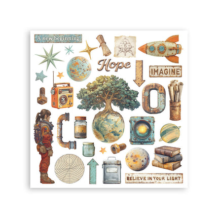 Rub on kit cm 15,5x15,5 - 6 pages  A new Beginning 