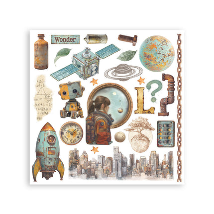 Rub on kit cm 15,5x15,5 - 6 pages  A new Beginning 