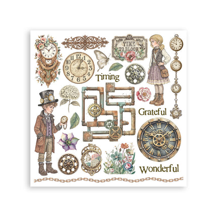 Printed Decorative Rub on kit for Art and Craft cm 15,5x15,5 - Gardens of Time
