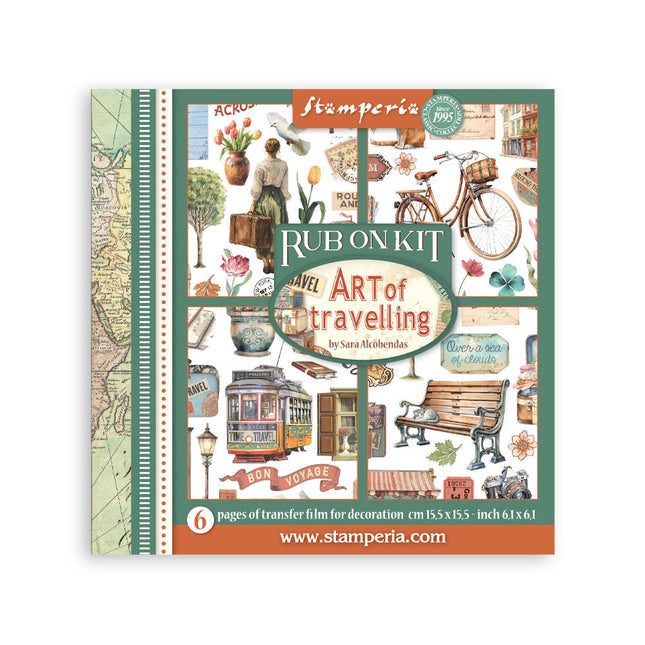 Rub on kit cm 15,5x15,5 - 6 pages  Art of Travelling 