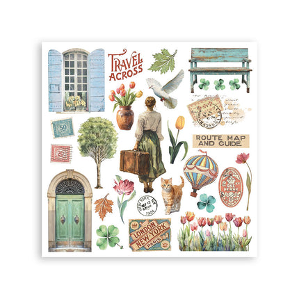 Rub on kit cm 15,5x15,5 - 6 pages  Art of Travelling 