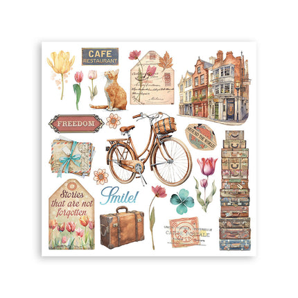 Rub on kit cm 15,5x15,5 - 6 pages  Art of Travelling 
