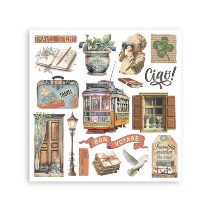 Rub on kit cm 15,5x15,5 - 6 pages  Art of Travelling 