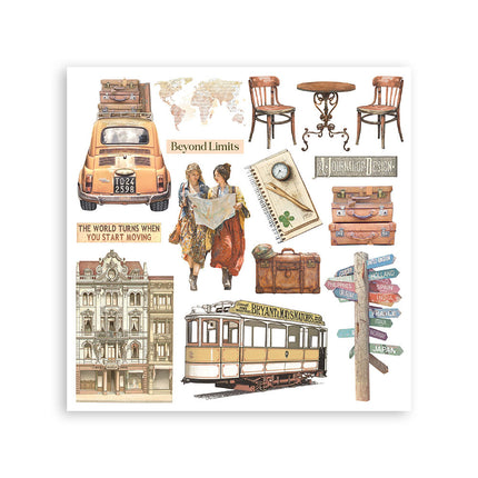 Rub on kit cm 15,5x15,5 - 6 pages  Art of Travelling 