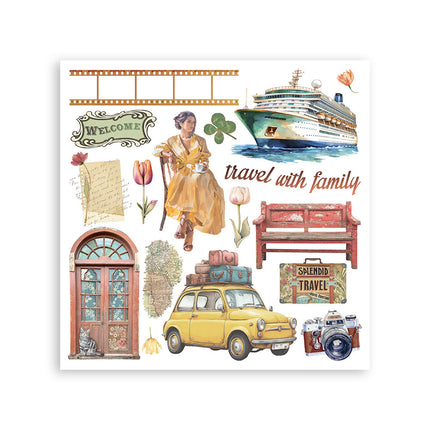Rub on kit cm 15,5x15,5 - 6 pages  Art of Travelling 