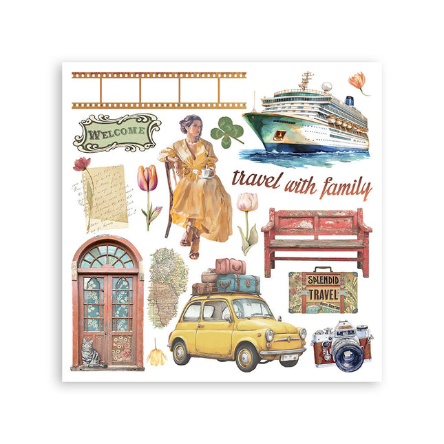 Rub on kit cm 15,5x15,5 - 6 pages  Art of Travelling 