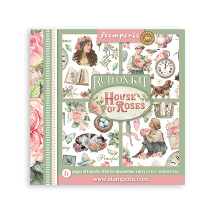 Printed Decorative Rub on kit for Art and Craft cm 15,5x15,5 - House of Roses