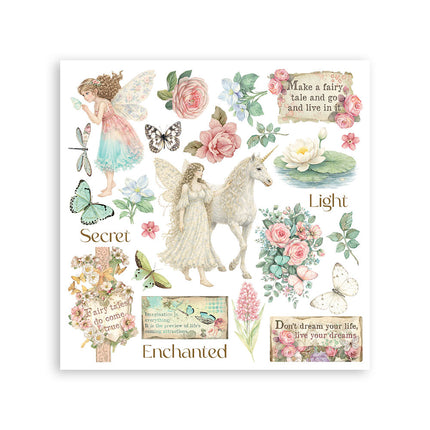 Printed Decorative Rub-On Kit for Art and Craft 15.5x15.5 cm - Wonderland