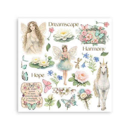 Printed Decorative Rub-On Kit for Art and Craft 15.5x15.5 cm - Wonderland