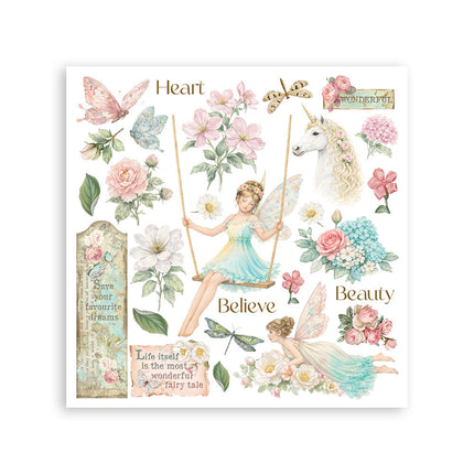 Printed Decorative Rub-On Kit for Art and Craft 15.5x15.5 cm - Wonderland