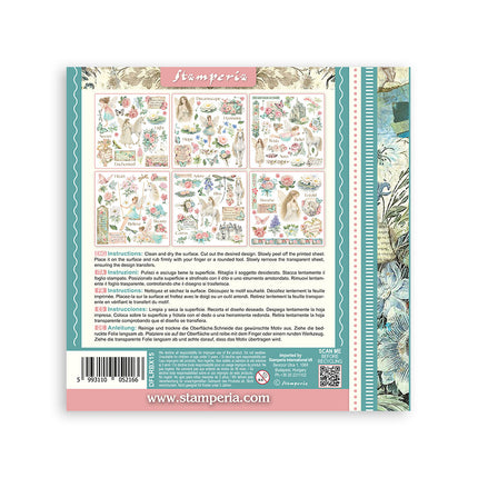 Printed Decorative Rub-On Kit for Art and Craft 15.5x15.5 cm - Wonderland