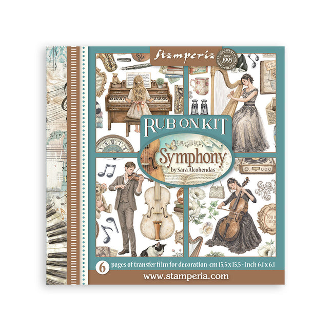 Printed Decorative Rub on kit for Art and Craft cm 15,5x15,5 - Symphony