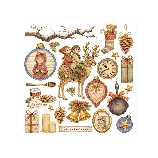 Printed Decorative Rub on kit for Art and Craft cm 15,5x15,5 - Silent Night 