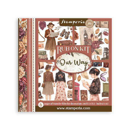 Printed Decorative Rub on kit for Art and Craft cm 15,5x15,5 - Our Way