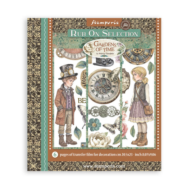 Printed Decorative Rub on selection for Art and Craft cm 20,5x23 - Gardens of Time