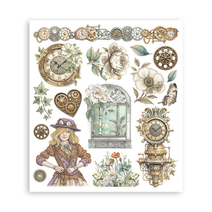 Printed Decorative Rub on selection for Art and Craft cm 20,5x23 - Gardens of Time