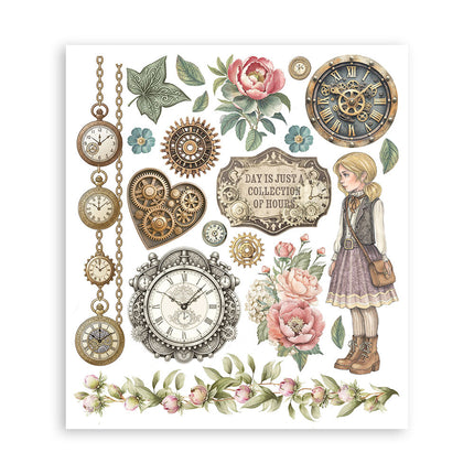 Printed Decorative Rub on selection for Art and Craft cm 20,5x23 - Gardens of Time
