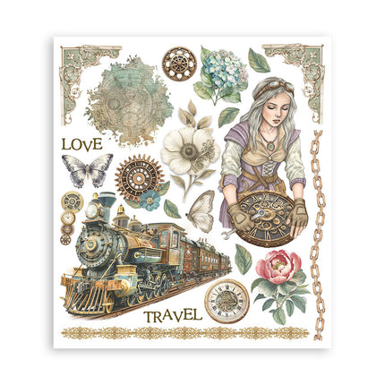 Printed Decorative Rub on selection for Art and Craft cm 20,5x23 - Gardens of Time