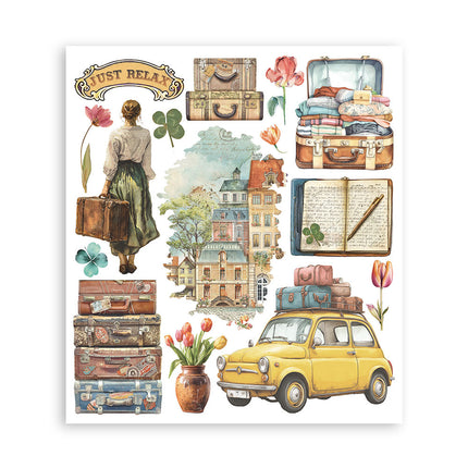 Rub on selection cm 20,5x23 6 pages - Art of Travelling 