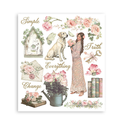 Printed Decorative Rub on selection for Art and Craft cm 20,5x23 - House of Roses