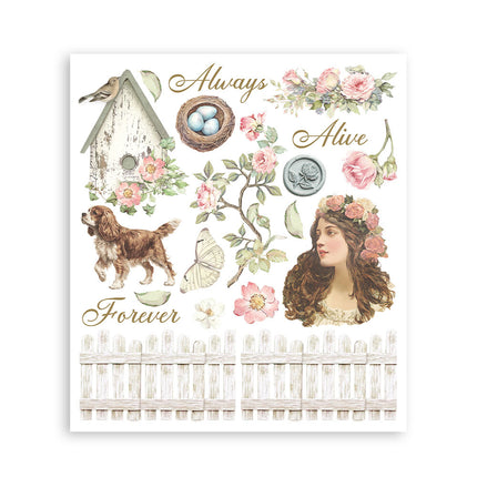 Printed Decorative Rub on selection for Art and Craft cm 20,5x23 - House of Roses
