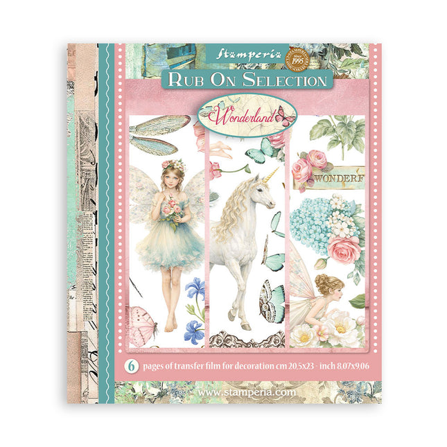 Printed Decorative Rub-On Selection for Art and Craft 20.5x23 cm - Wonderland