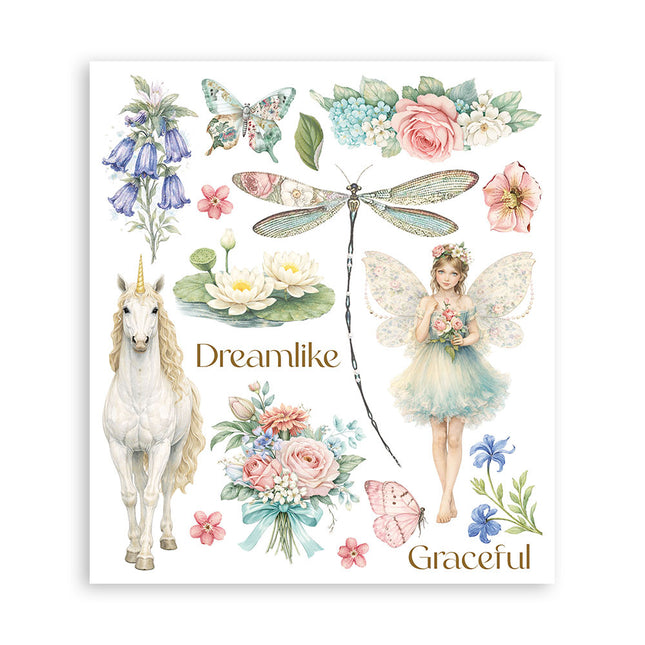 Printed Decorative Rub-On Selection for Art and Craft 20.5x23 cm - Wonderland