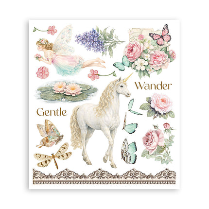 Printed Decorative Rub-On Selection for Art and Craft 20.5x23 cm - Wonderland