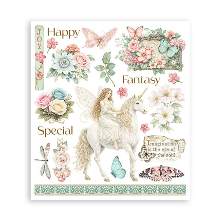 Printed Decorative Rub-On Selection for Art and Craft 20.5x23 cm - Wonderland